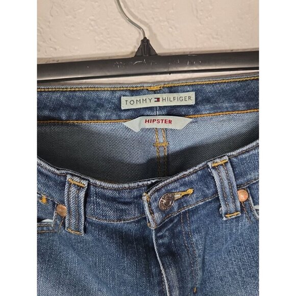 Tommy Hilfiger Blue Jeans Women's Sz 8 Hipster Rolled Cuffs Straight Leg Vintage - Picture 2 of 8